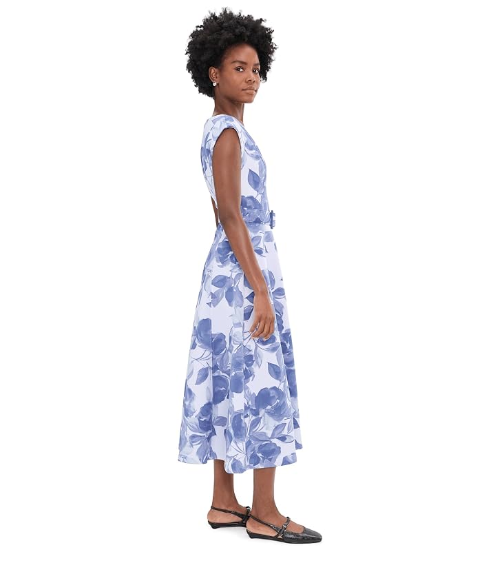 Calvin Klein Sleeveless Floral Scuba Belted Aline - Image 3