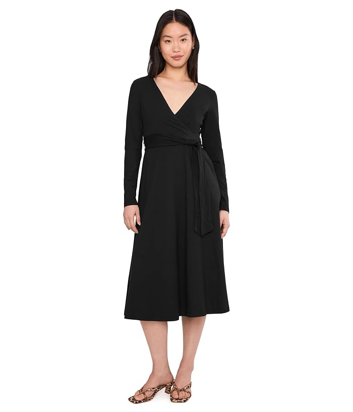 PACT Fit & Flare Faux Wrap Dress