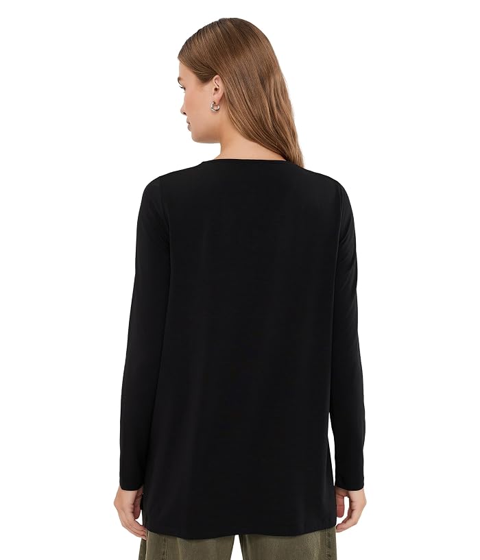 Eileen Fisher Petite Fine Stretch Jersey Knit V-neck Tunic - Image 4
