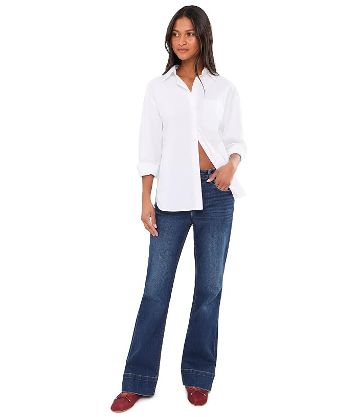 KUT from the Kloth Stella High-Rise Fab Ab Flare with Back Darts and Wide Hem in Charmer/Dark Base Wash - Image 2