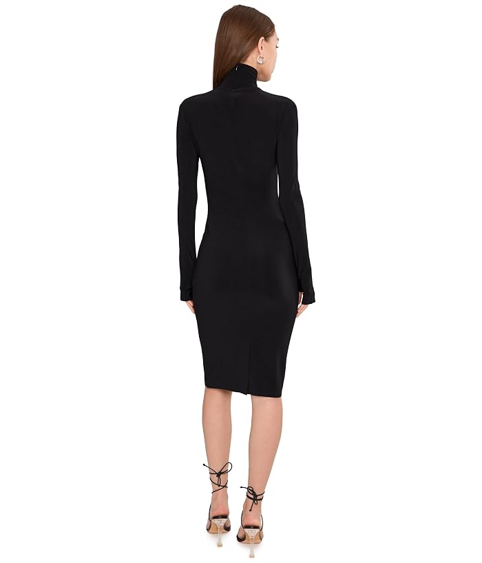 Norma Kamali Long Sleeve Turtleneck Dress To Knee - Image 4