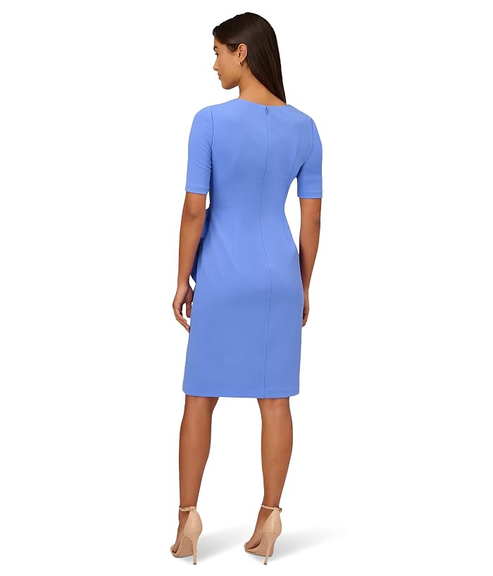 Adrianna Papell Stretch Crepe Side Draped Sheath Dress with Asymmetrical Neckline - Image 2