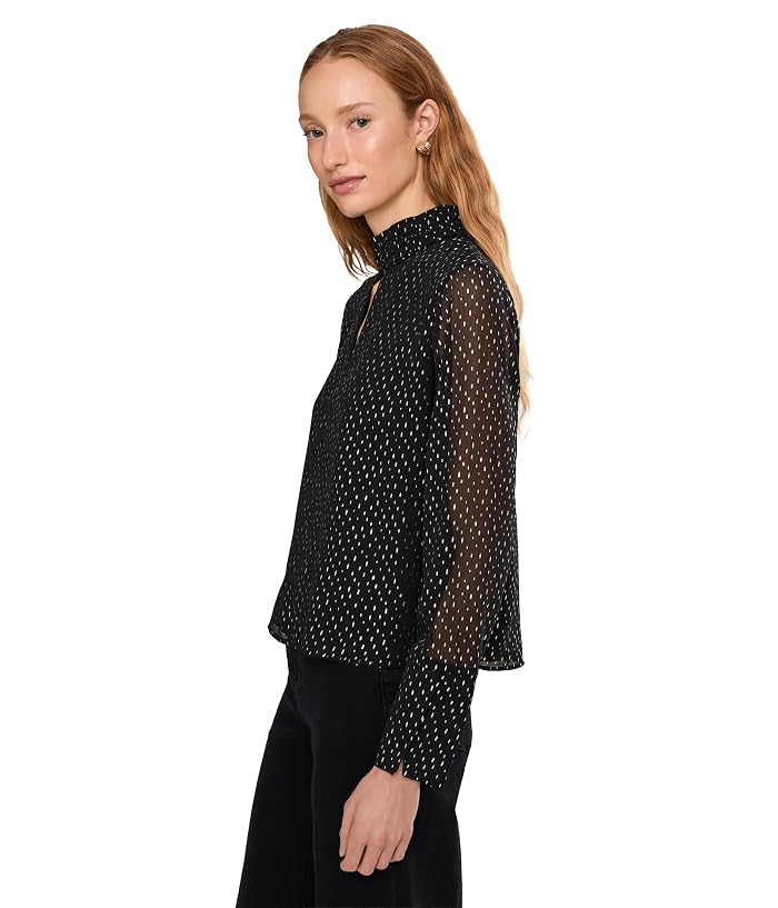 Vince Camuto Mock Neck Front Keyhole Long Bell Sleeve - Image 3