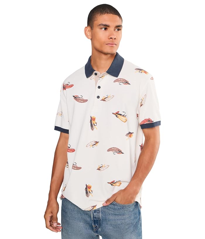 L.L.Bean Casco Bay Rugged Short Sleeve Print Polo