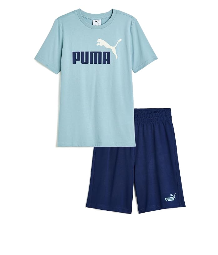 PUMA Kids Graphic T-Shirt & Interlock Short Set (Little Kid/Big Kid) - Image 4
