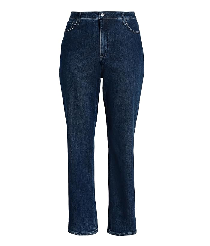 NYDJ Plus Size Brooke Loose Rhinestone Jeans in Louvre Sapphire