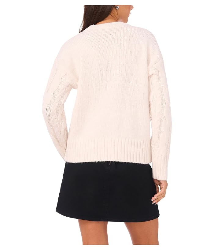 Vince Camuto Sequin Cable Long Sleeve Crew Neck - Image 2