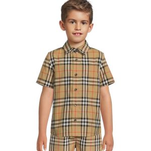 Burberry Kids Owen Short Sleeve Check Shirt (Big Kid)