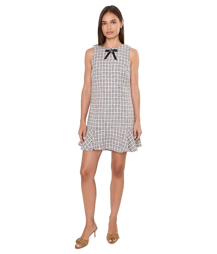 CeCe Sleeveless Shift Dress w/ Ruffle Hem and Bow - Image 2