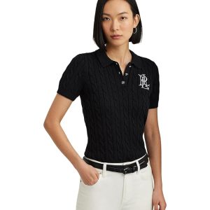 Lauren Ralph Lauren Cable-Knit Cotton Polo Sweater