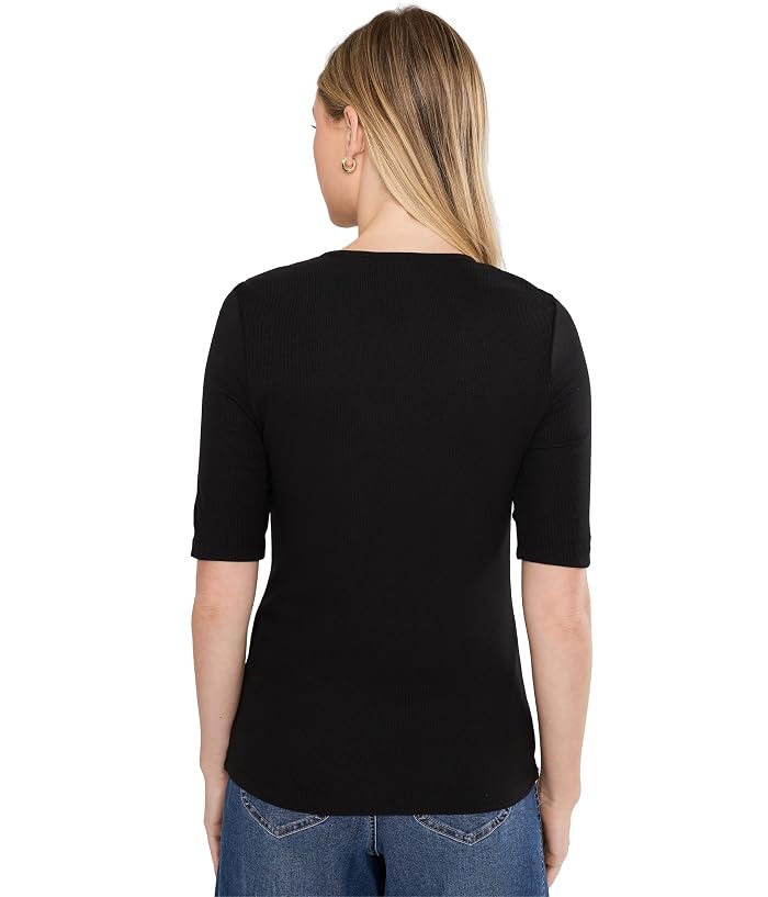 Liverpool Los Angeles 1/2 Sleeve V-Neck Double Layer Front Knit Top - Image 4