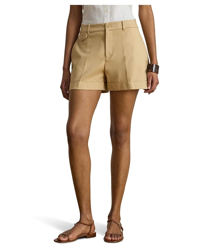 Lauren Ralph Lauren Pleated Double-Faced Cotton Shorts