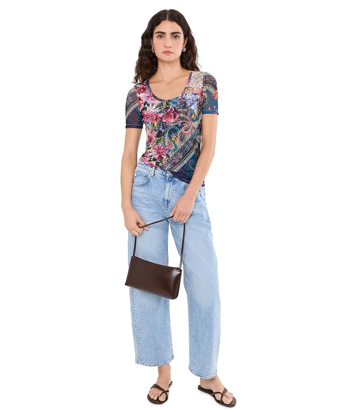 Johnny Was Short Sleeve Scoop Neck Mesh Tee - Image 2