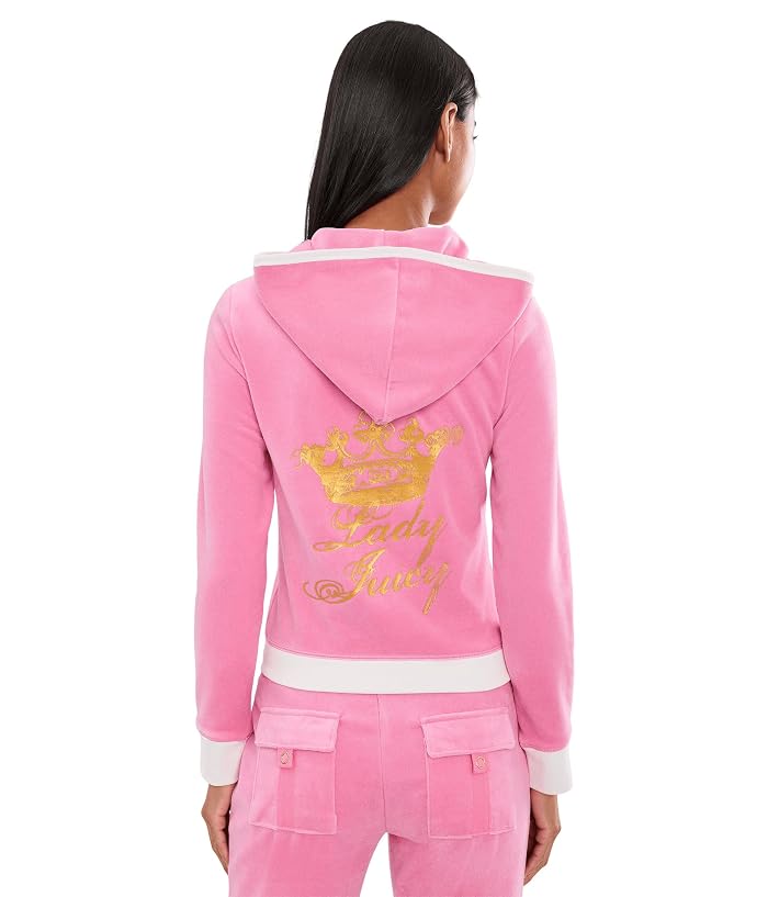Juicy Couture Heritage Rib Trim Kangaroo Pocket Track Jacket - Image 4
