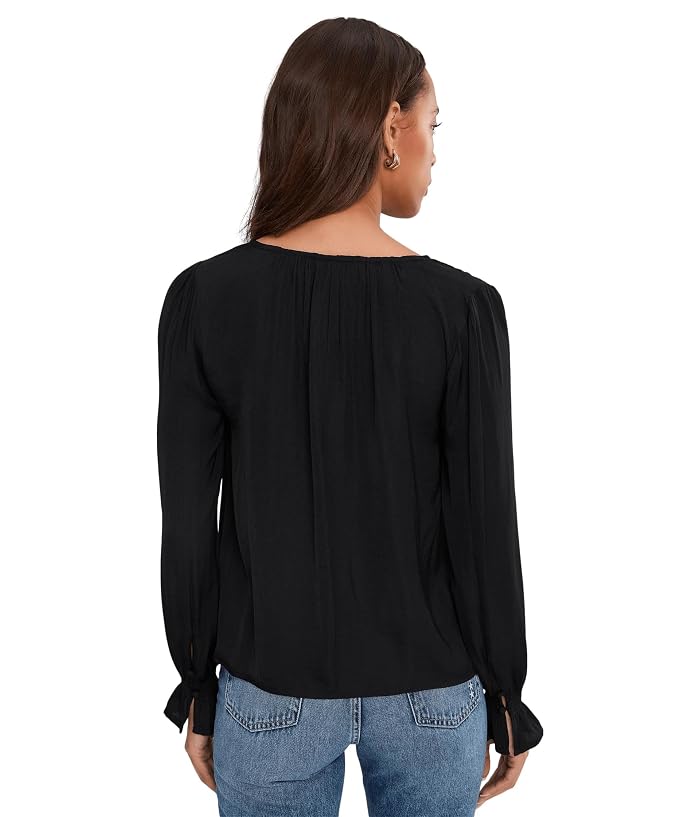Liverpool Los Angeles Long Sleeve Button Front Woven Top With Smocking - Image 4