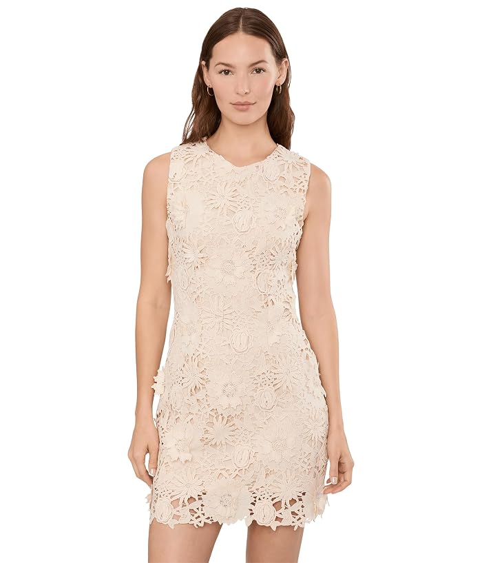 Avec Les Filles Sleeveless 3d Floral Lace Mini Dress