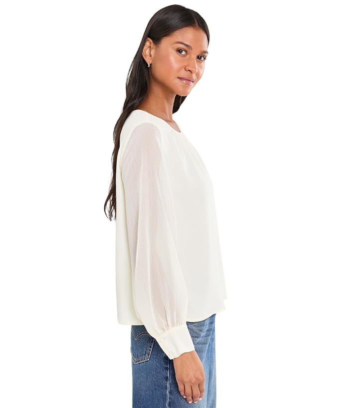Vince Camuto Gathered Crew Neck Long Sleeve Blouse - Image 3