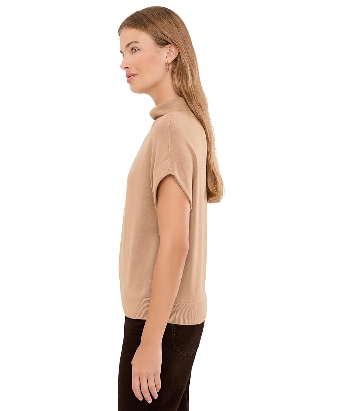Lauren Ralph Lauren Petite Cotton-Modal Mock Neck Cap-Sleeve Sweater - Image 3