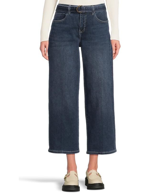 Liverpool Los Angeles Mid-rise Belted Crop Wide Leg Jeans