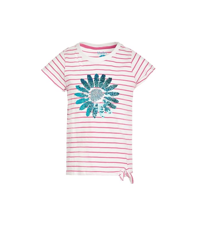 Hatley Kids Radiant Flower Striped Tie Front Tee (Toddler/Little Kid/Big Kid)