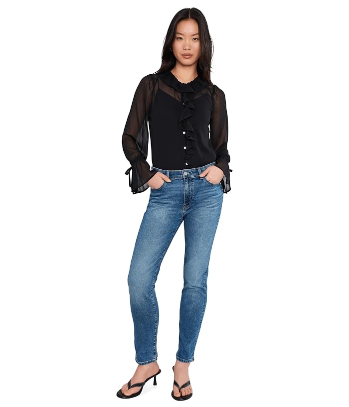 AG Jeans Mari Mid-Rise Slim Straight Jeans in Charmed - Image 2