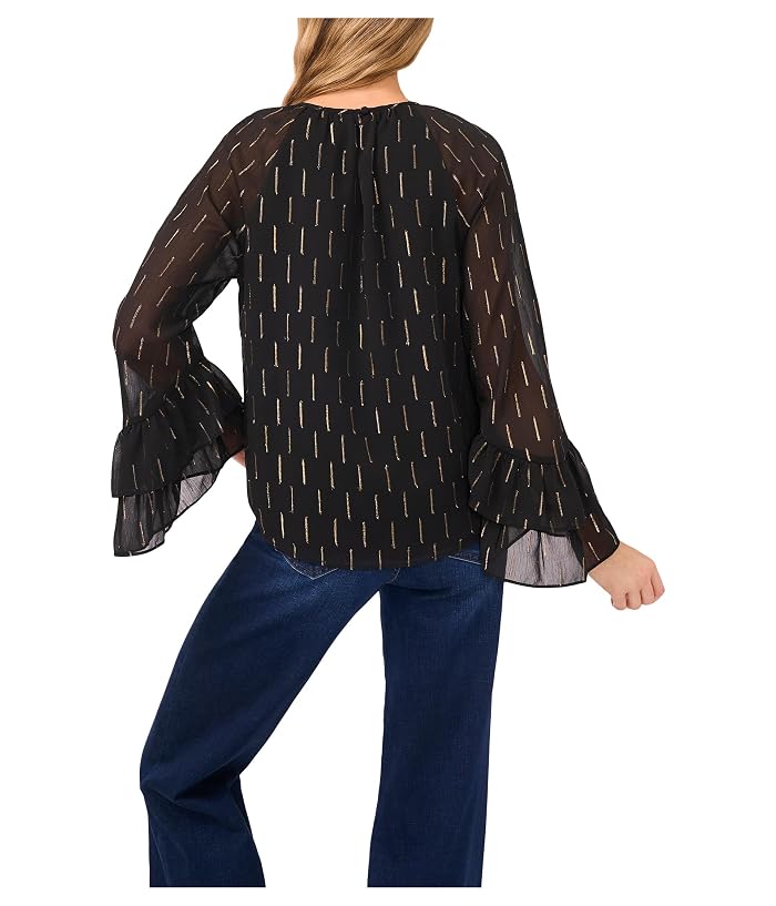 CeCe Tiered Sleeve Front Keyhole Blouse - Image 2