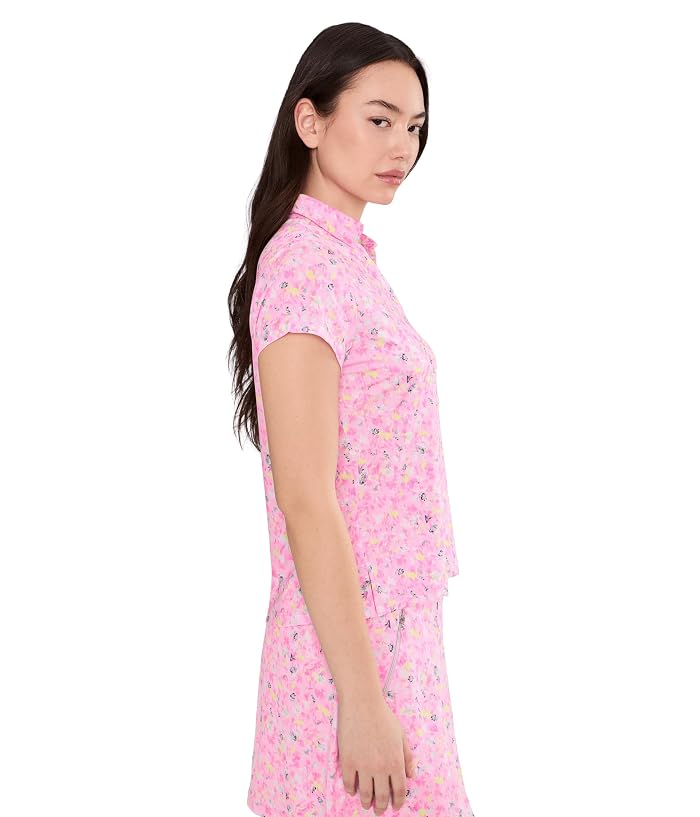 Jamie Sadock Wildflower Print Crossover V-Neck Short Sleeve - Image 3