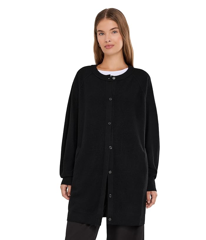Eileen Fisher Fine Felted Wool Crew Neck Cardigan