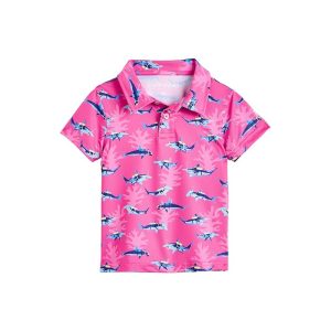 Chubbies Kids The Lil Great Pink Shark Performance Polo (Toddler/Little Kid)