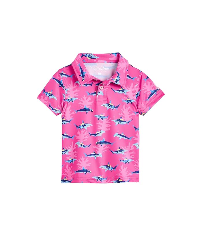 Chubbies Kids The Lil Great Pink Shark Performance Polo (Toddler/Little Kid)