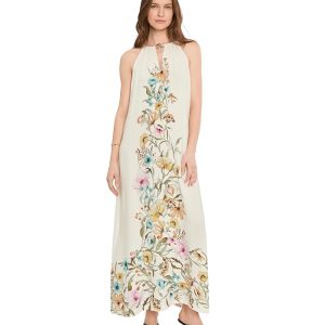Vince Camuto High Neck Flowy Maxi With Trim