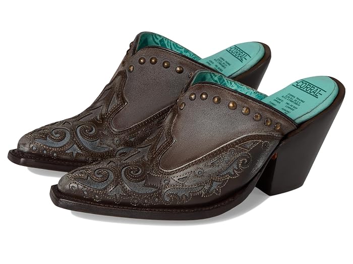 Corral Boots Lady Inlay & Embroidery & Studs Mule