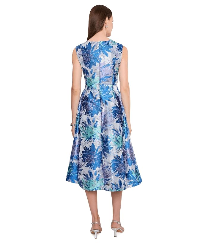 Adrianna Papell Metallic Jacquard Midi Dress - Image 4