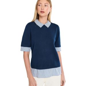 Vince Camuto Short Sleeve Crew Neck Twofer