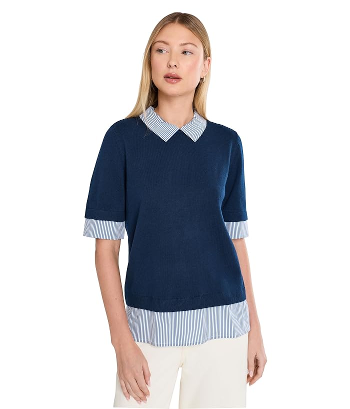 Vince Camuto Short Sleeve Crew Neck Twofer