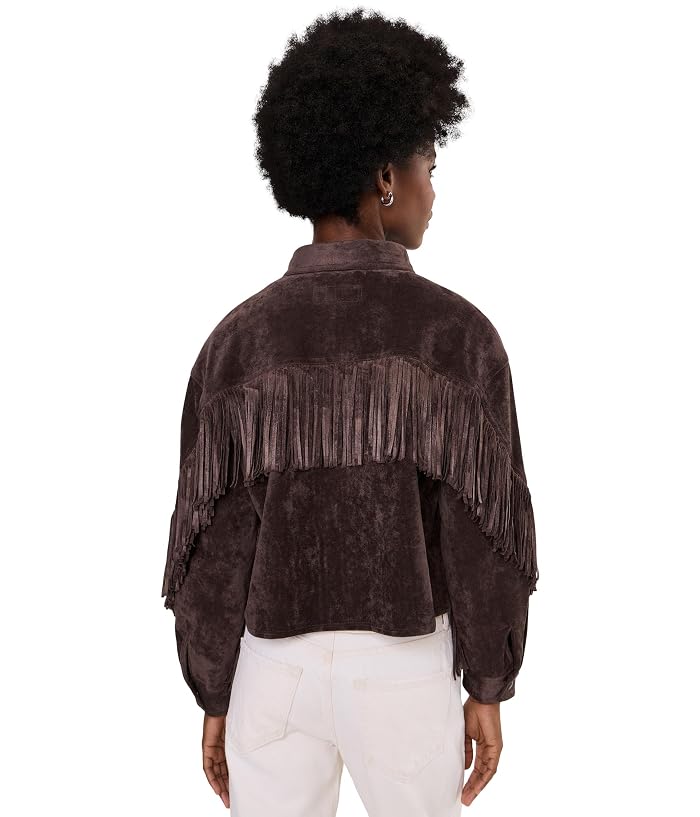Blank NYC Bonfire Fringe Faux Suede Shirt Jacket - Image 4