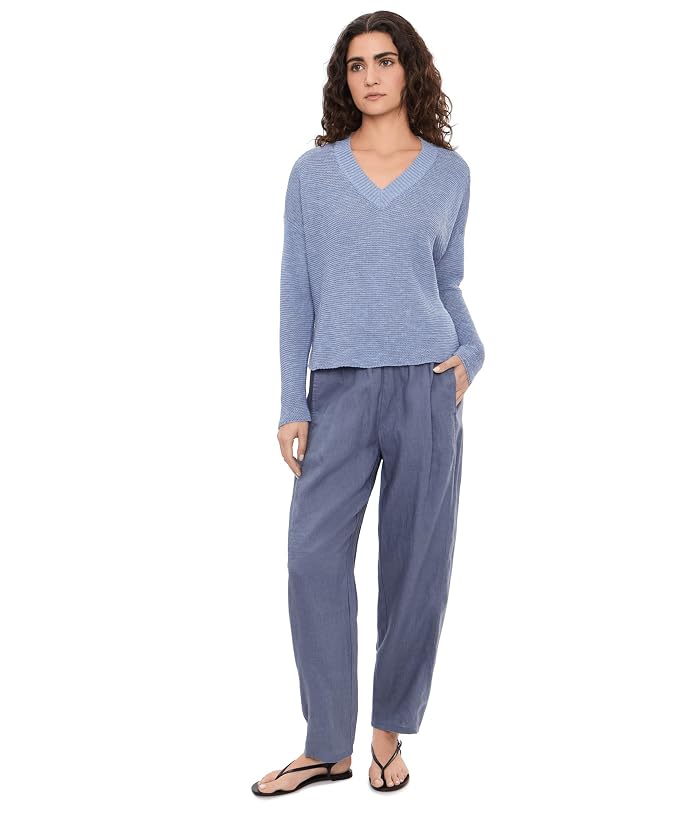 Eileen Fisher Organic Linen Cotton Slub V-Neck Sweater - Image 2
