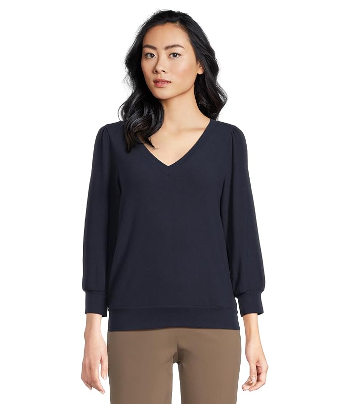 Michael Stars Gabriella V-Neck 3/4 Sleeve Sweatshirt