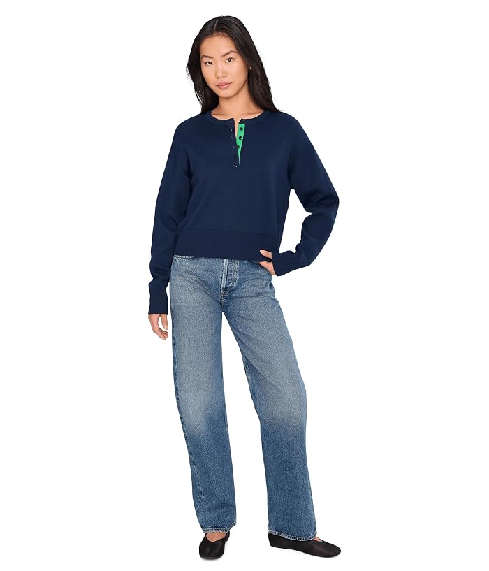 525 america Genevieve Solid Drop Shoulder Henley - Image 2