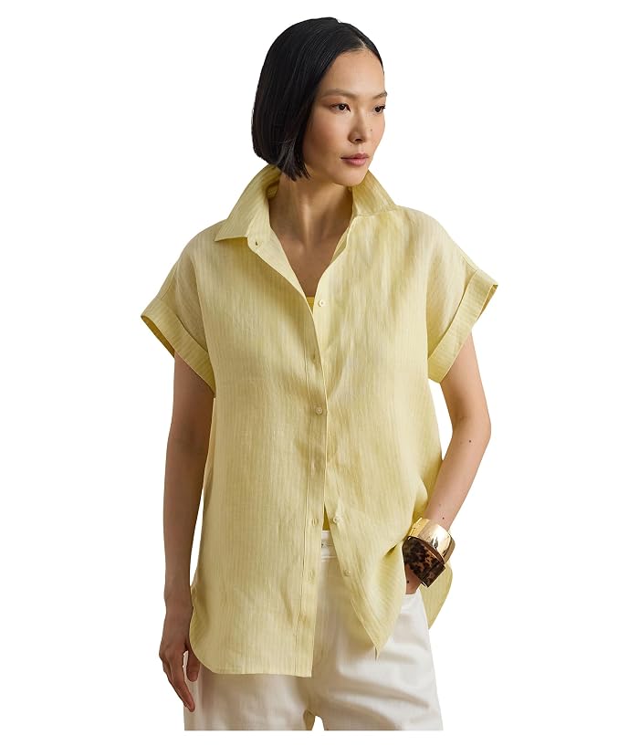 Lauren Ralph Lauren Relaxed Fit Striped Short Sleeve Shirt