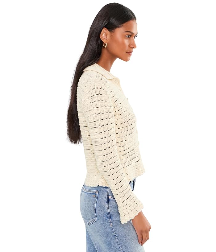 Madewell Pointelle-Knit Peplum Cardigan - Image 3