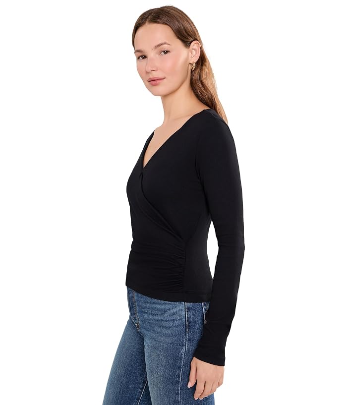 Michael Stars Stacie Shirred Surplice Long Sleeve Top - Image 3