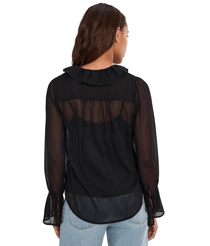 Liverpool Los Angeles Long Sleeve Ruffle Front Woven Shirt - Image 4