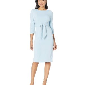 Adrianna Papell Knit Crepe Tie Waist Sheath Dress