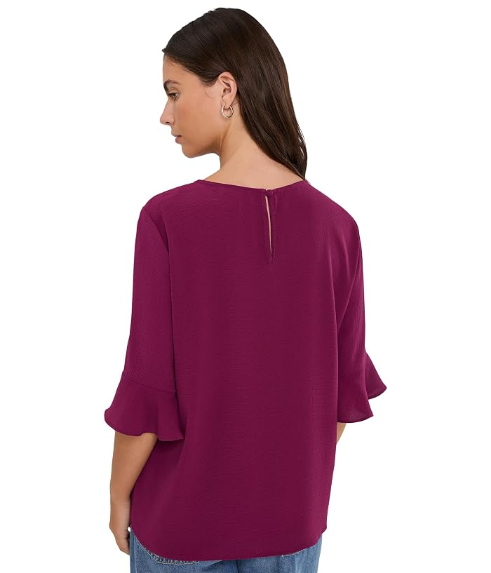 CeCe Short Sleeve Ruffle Cuff Crew Neck Blouse - Image 4