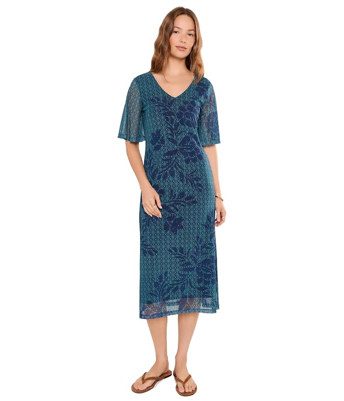 Johnny Was Double V-Neck Mesh Midi Dress - Image 2
