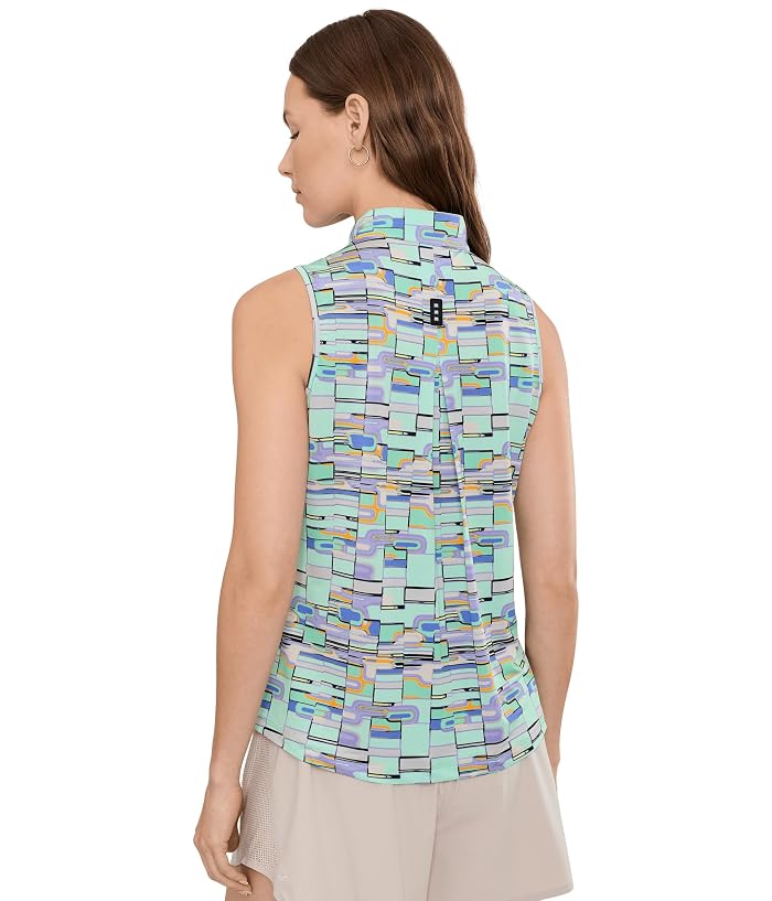 Jamie Sadock Geometric Blur Print Sleeveess Top - Image 4