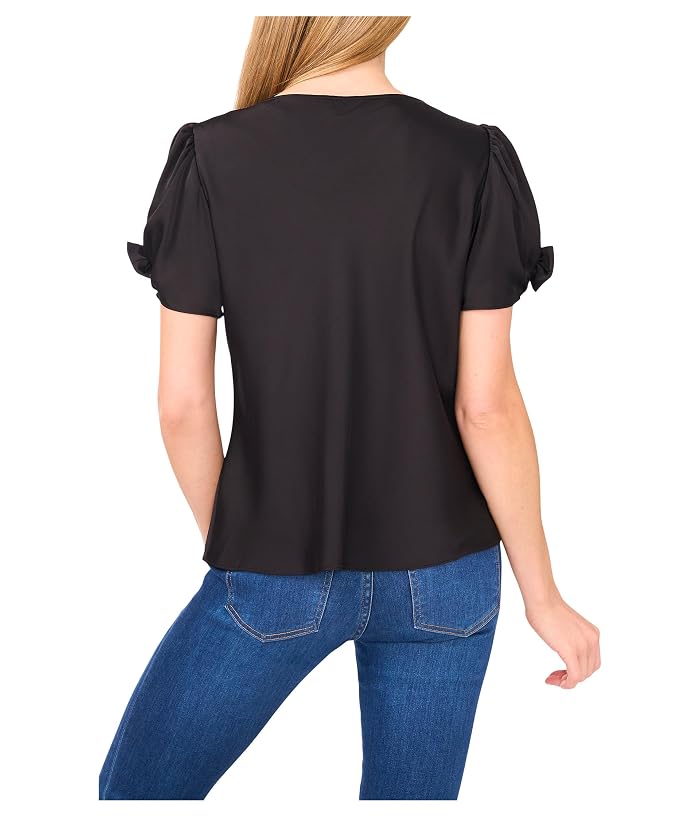 CeCe Cowl Neck Bubble Short Sleeve Top - Image 2