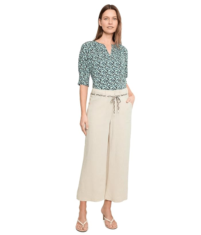 NIC+ZOE Eliot Wide Leg Rumba Linen Belted Crop Pants - Image 2