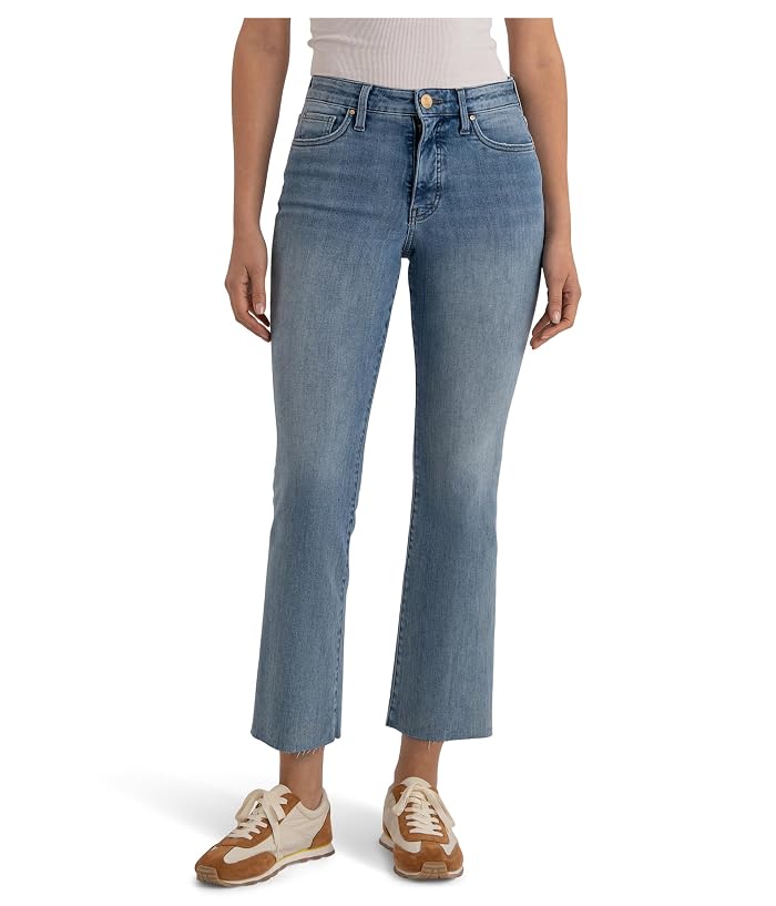 KUT from the Kloth Kelsey High Rise Fab Ab Ankle Flare With Raw Hem